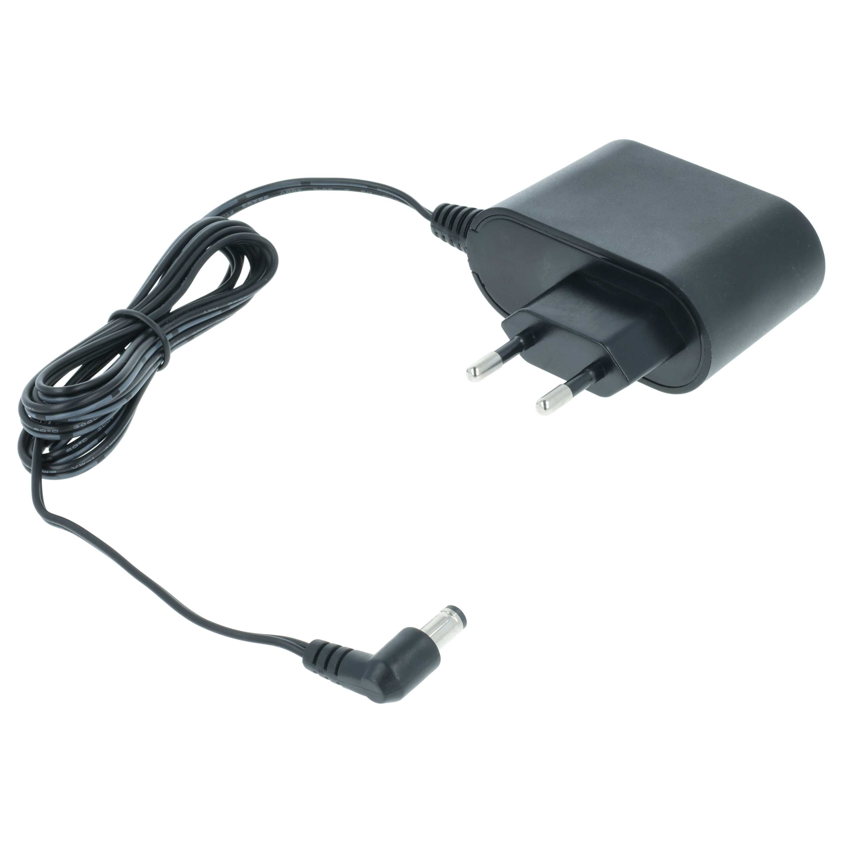 Schwarzer Netzstecker mit Kabel und Ladeanschluss.