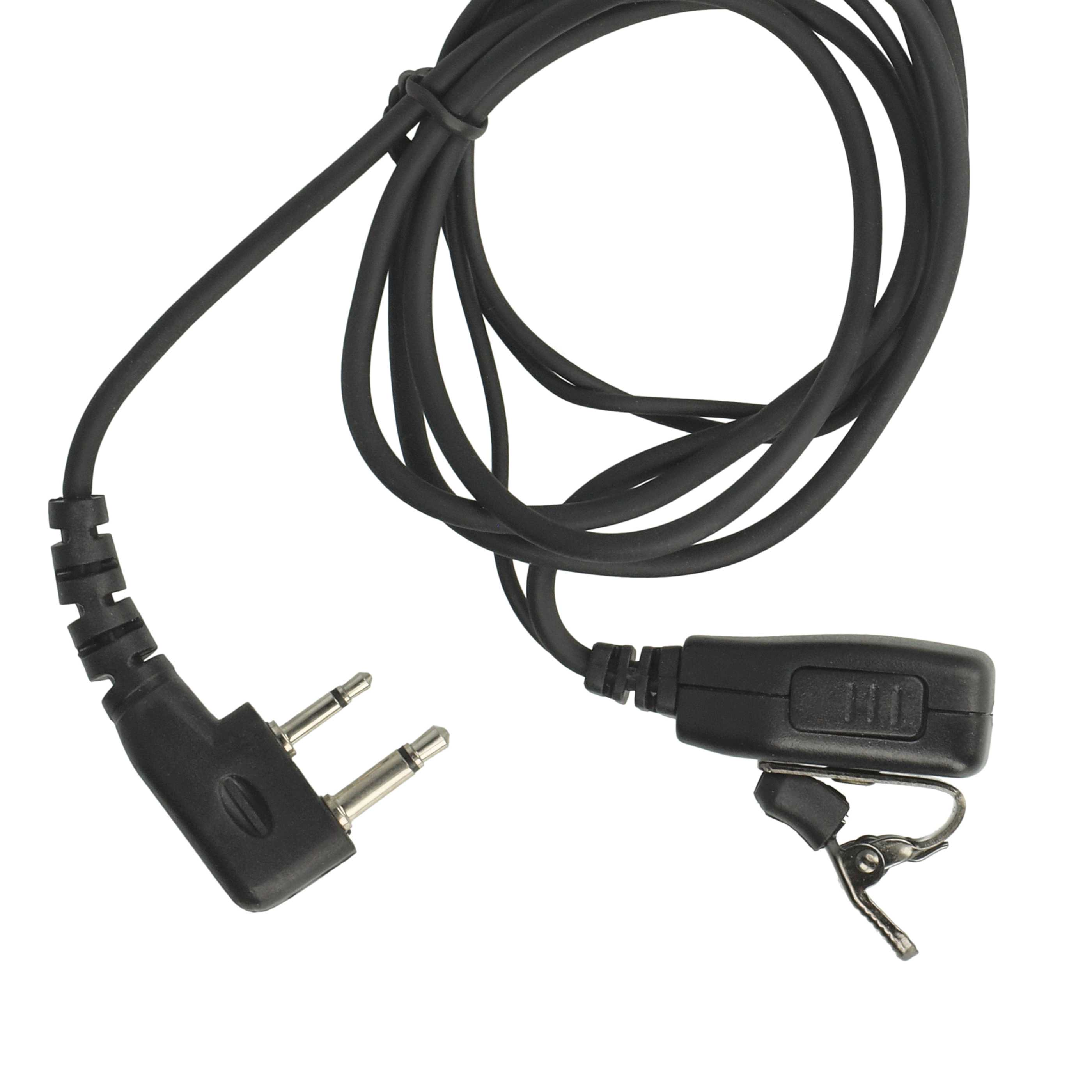 Schwarzes Kabel mit Mikrofon und Klinkensteckern. Weißer Hintergrund.