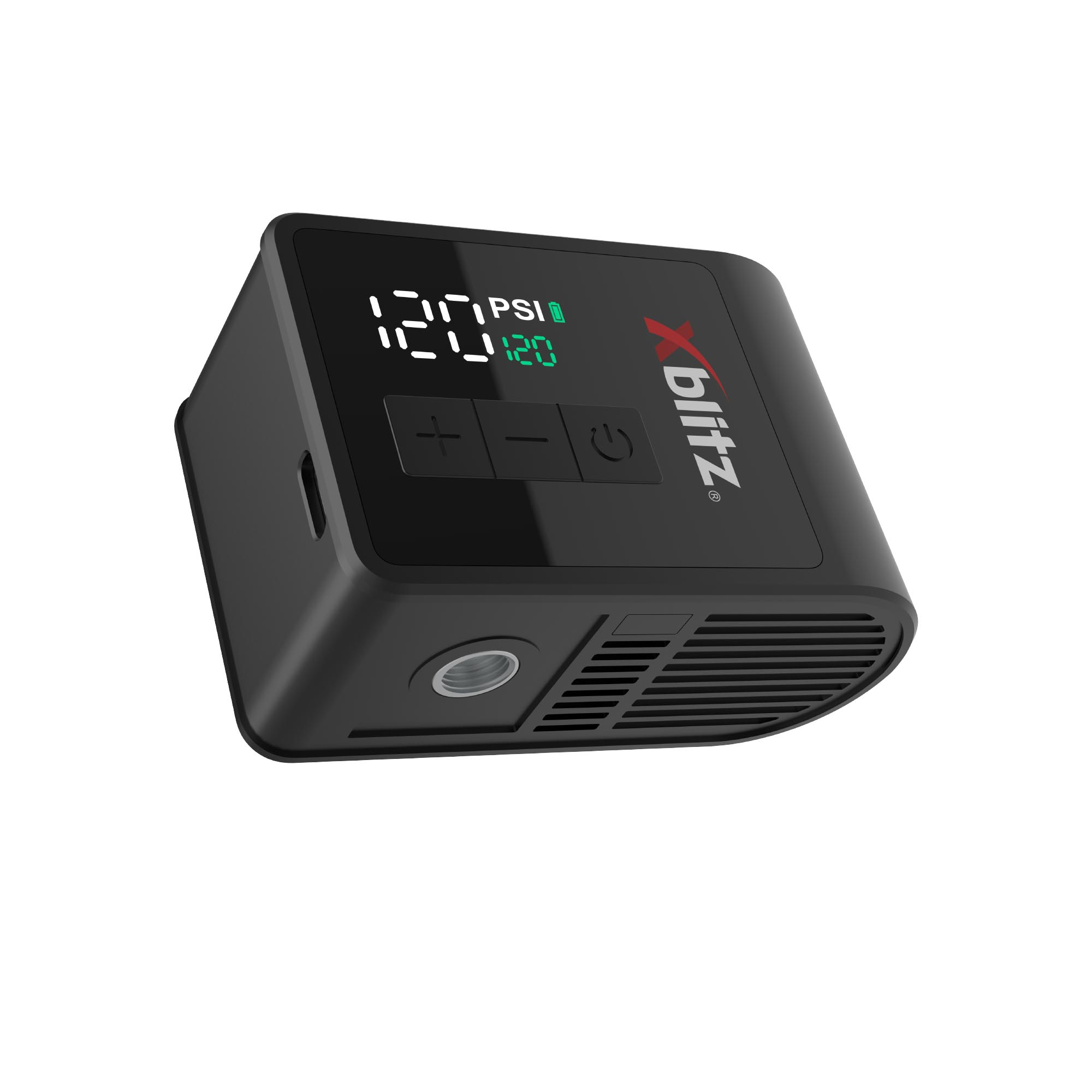 Czarny cyfrowy kompresor do opon z wyświetlaczem