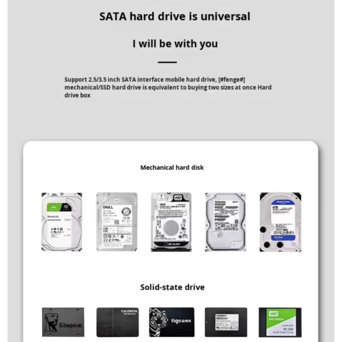 Verschiedene SATA-Festplatten und SSDs, mechanische und Solid-State-Laufwerke.