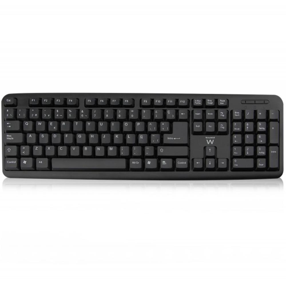 Czarna klawiatura QWERTY umieszczona na białym tle.