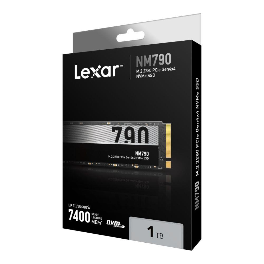 Opakowanie Lexar NM790 1TB M.2 SSD ze specyfikacją prędkości.