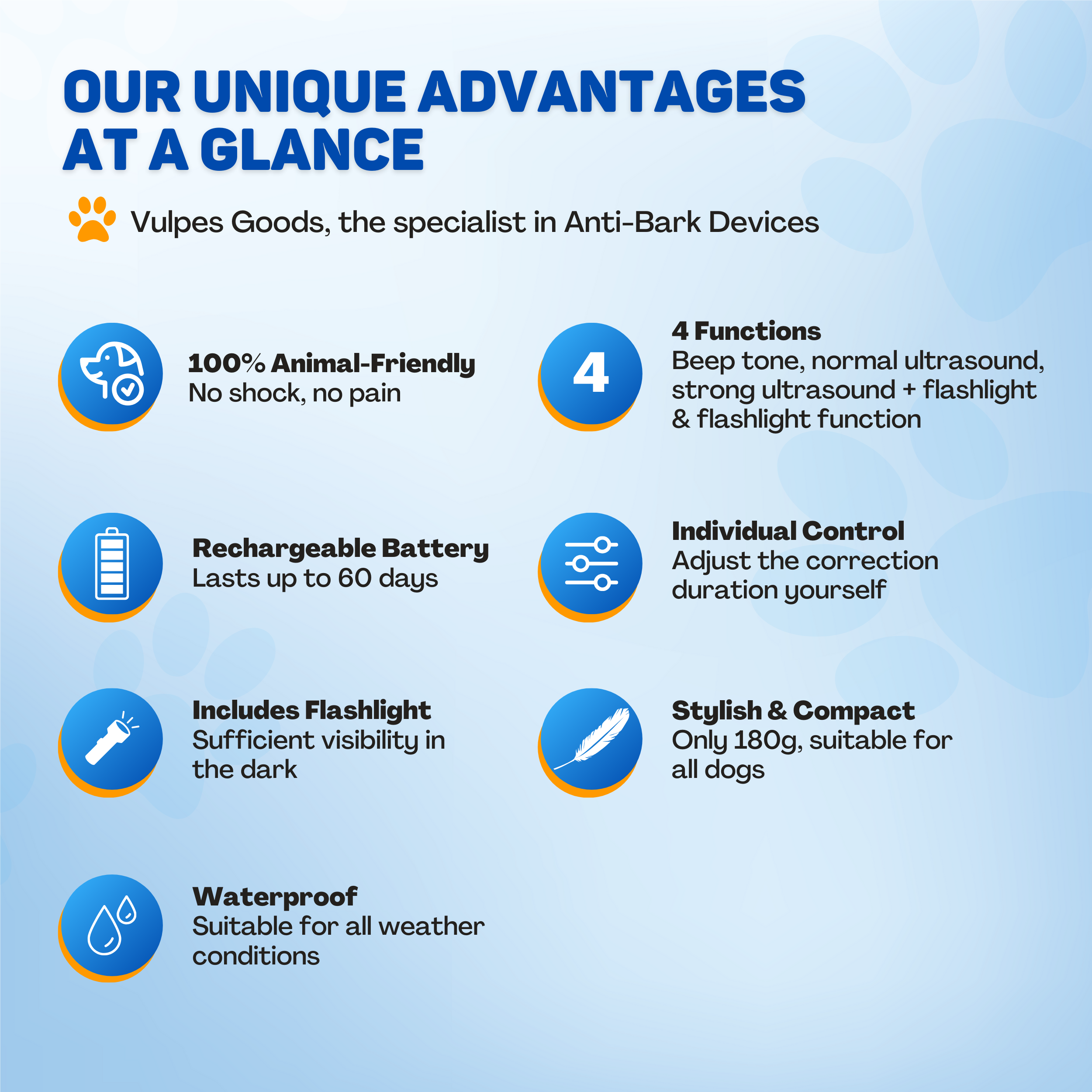 Product advantages: Animal-friendly, battery, light, waterproof, individual, light.