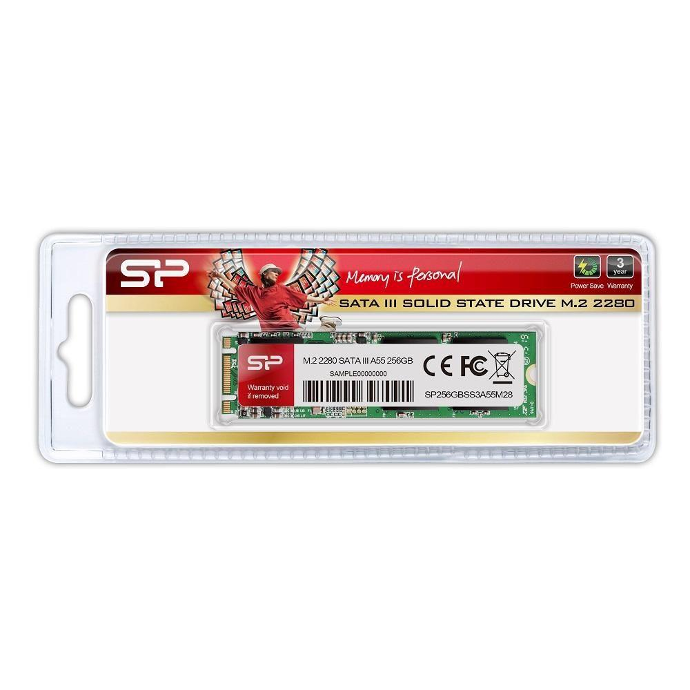 Dysk SSD SP M.2 2280 SATA III A55 256GB w opakowaniu z info gwarancji.