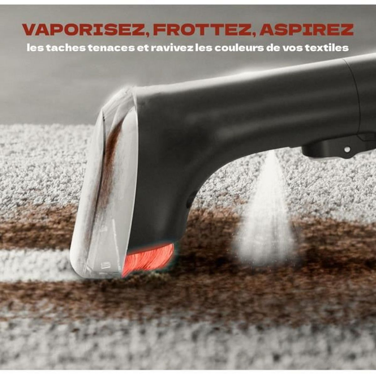Vaporizza, strofina, aspira: rimuovi macchie ostinate e ravviva i tessuti.