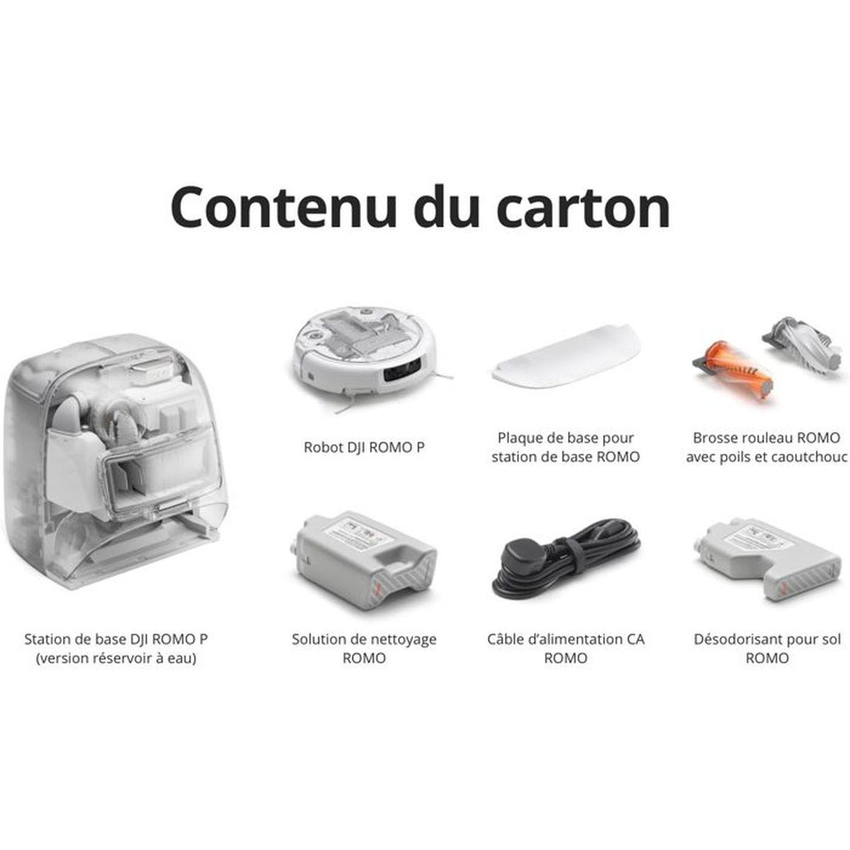 Zawartość pudełka: Robot, stacja ładująca, akcesoria.