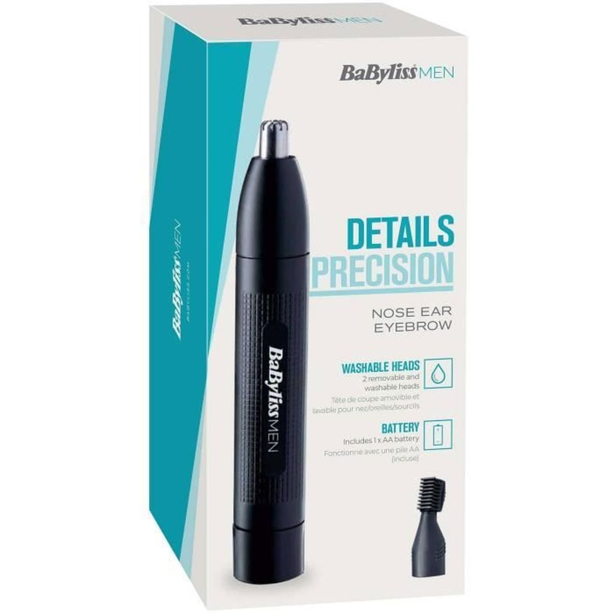 Tondeuse BaByliss MEN nez, oreilles, sourcils avec accessoires.