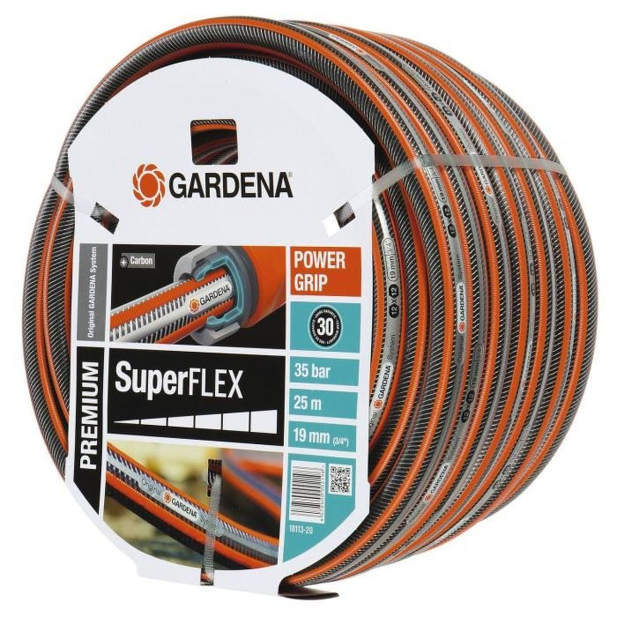 Gardena SuperFLEX Gartenschlauch, 25m, 35 bar, 19mm Durchmesser.