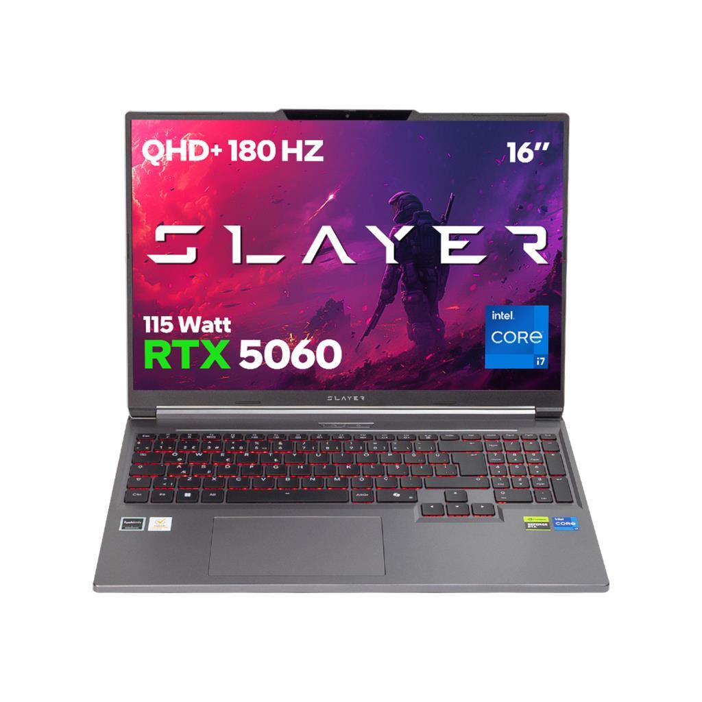 GAME GARAJ Slayer X7T-5060 C3 RTX5060 QHD+ 180Hz IPS Intel Core i7 14650HX 32 GB RAM 2 TB SSD 16 inç FreeDOS Gaming Laptop Gri