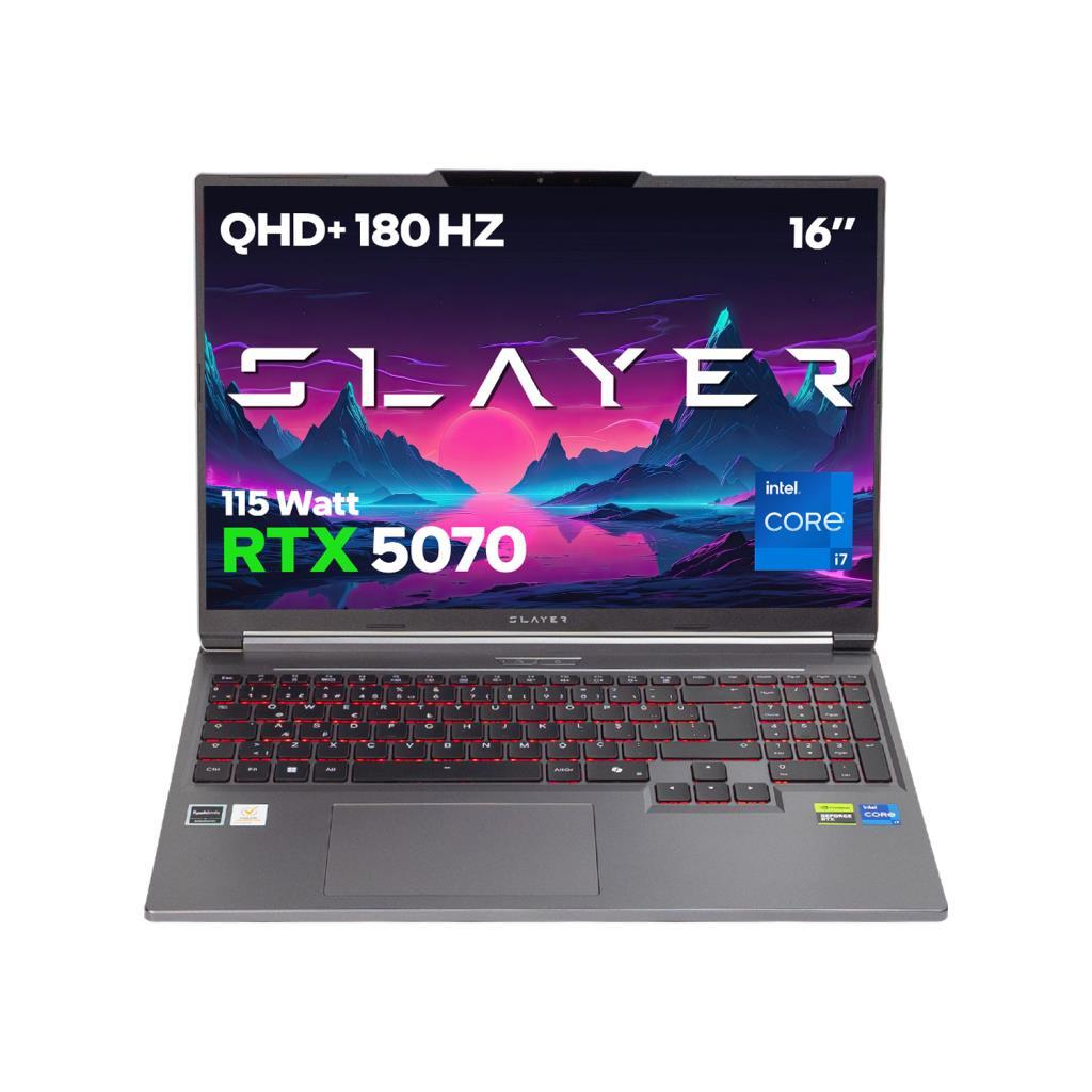 GAME GARAJ Slayer X7T-5070 C4 RTX5070 QHD+ 180Hz IPS Intel Core i7 14650HX 64 GB RAM 2 TB SSD 16 inç FreeDOS Gaming Laptop Gri