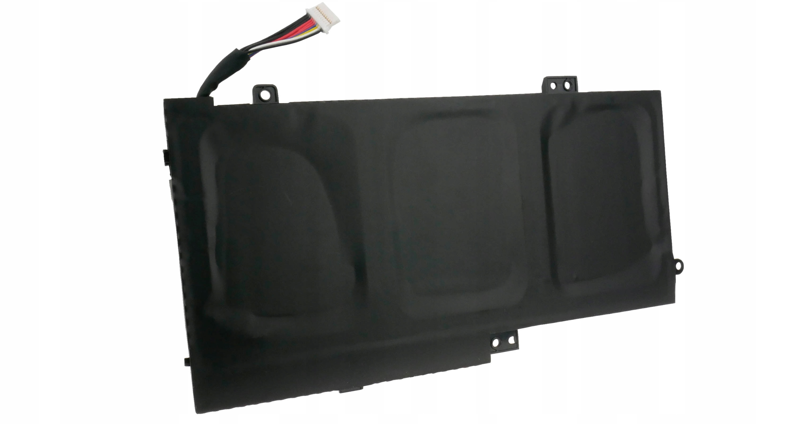 Czarna bateria do laptopa z kablem i złączem.