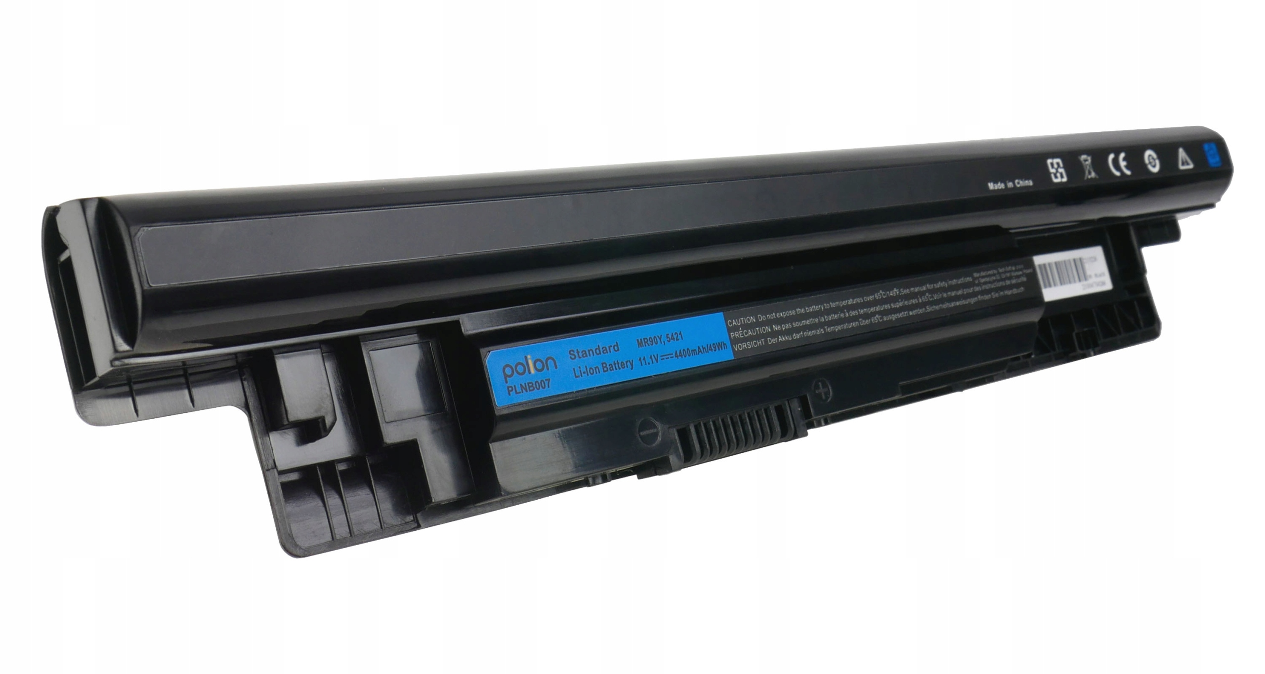 Czarny akumulator do laptopa z etykietą, 11.1V, 4400mAh.