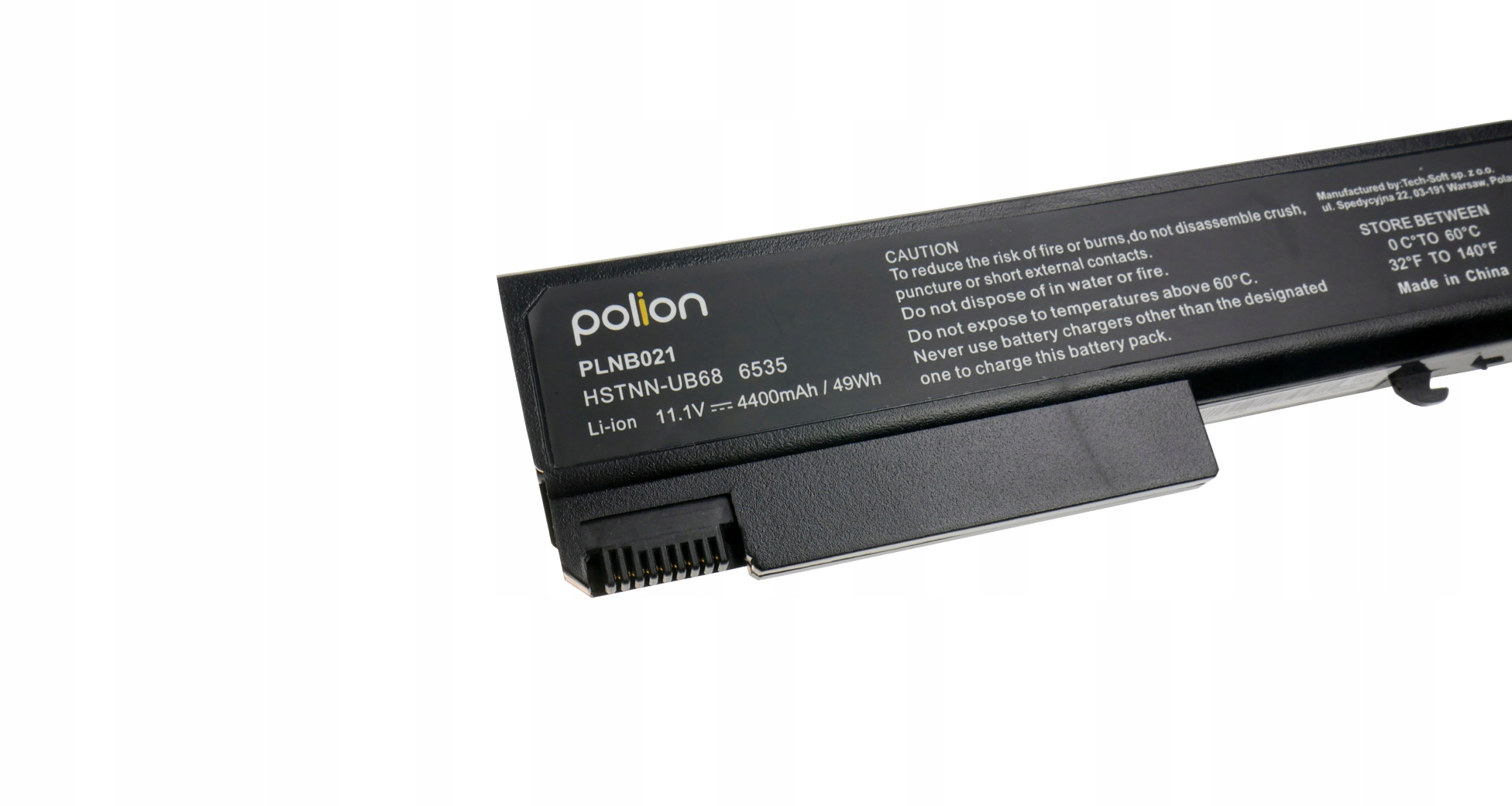 Czarna bateria do laptopa Polion PLNB021, 11,1V, 4400mAh.