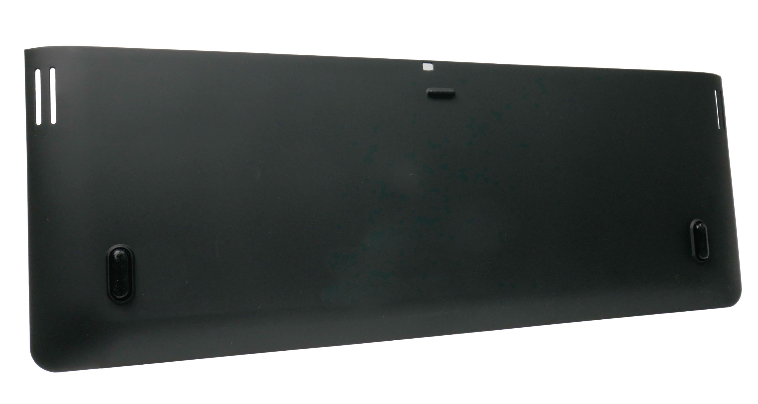 Czarny wizjer z dwoma szczelinami w lewym górnym rogu i klipsem po prawej.