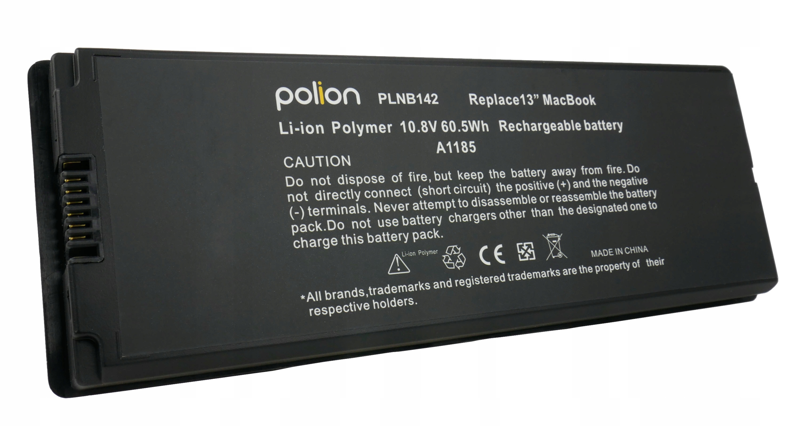 Czarna bateria do laptopa z napisem Polion, PLNB142, 10.8V 60.5Wh.