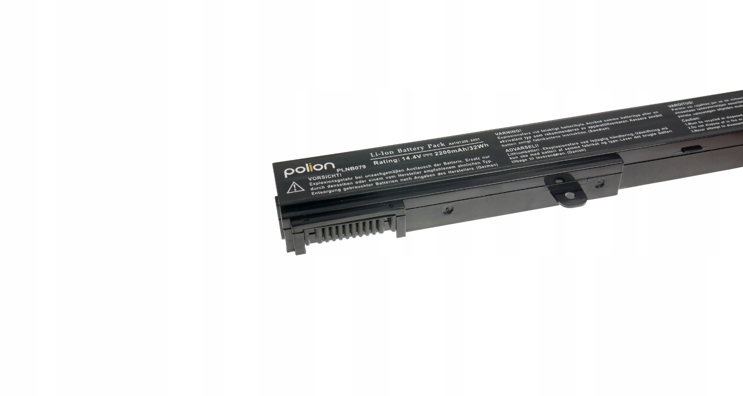 Czarny akumulator Li-Ion polion, o mocy 14.4V 2200mAh/32Wh.