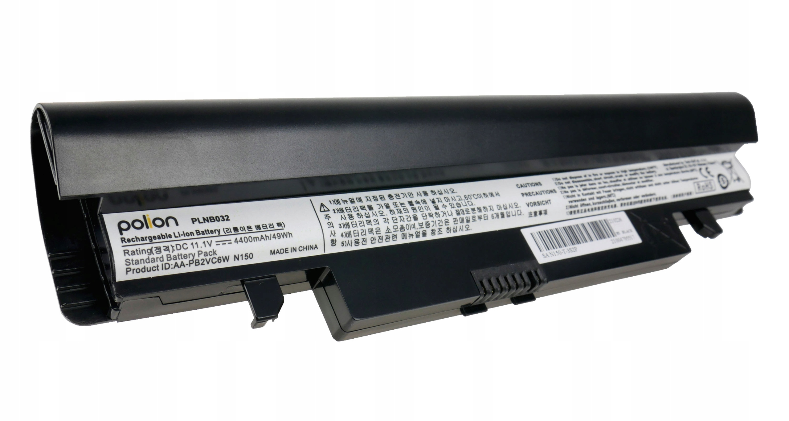 Czarna bateria do laptopa Polon, model PLNB032, 11.1V 4400mAh.