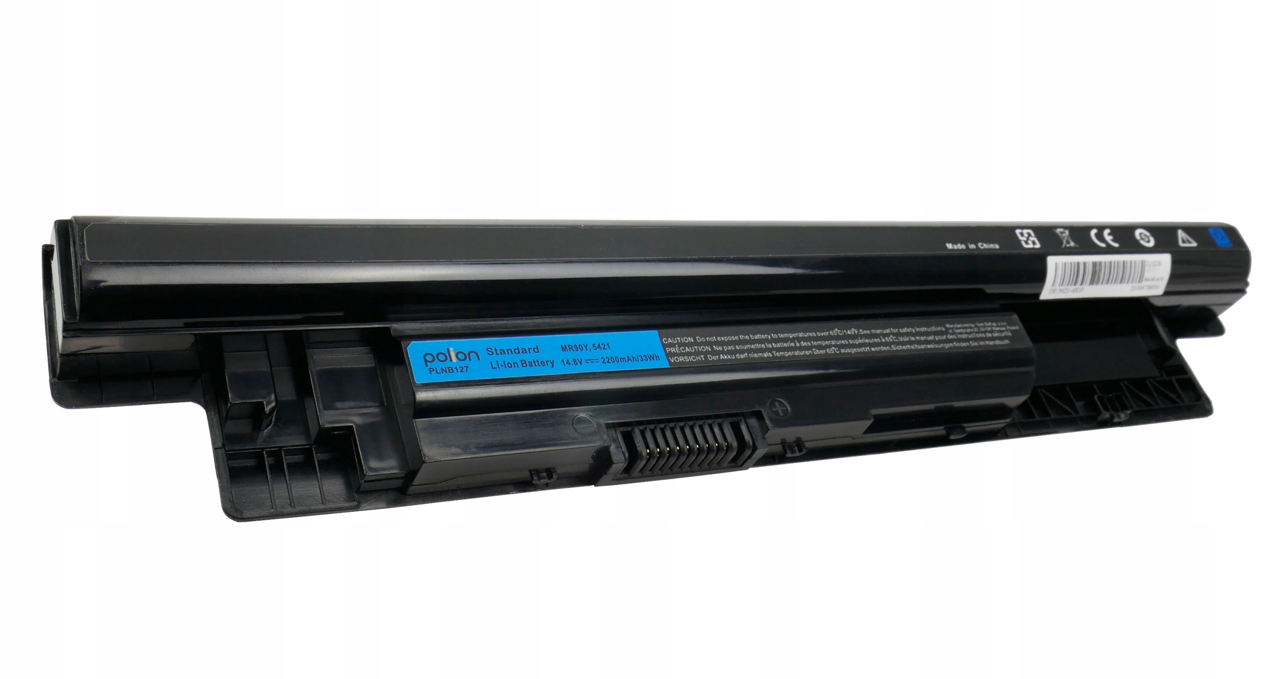 Czarna bateria do laptopa z niebieską etykietą, 14.8V, 2200mAh/33Wh.