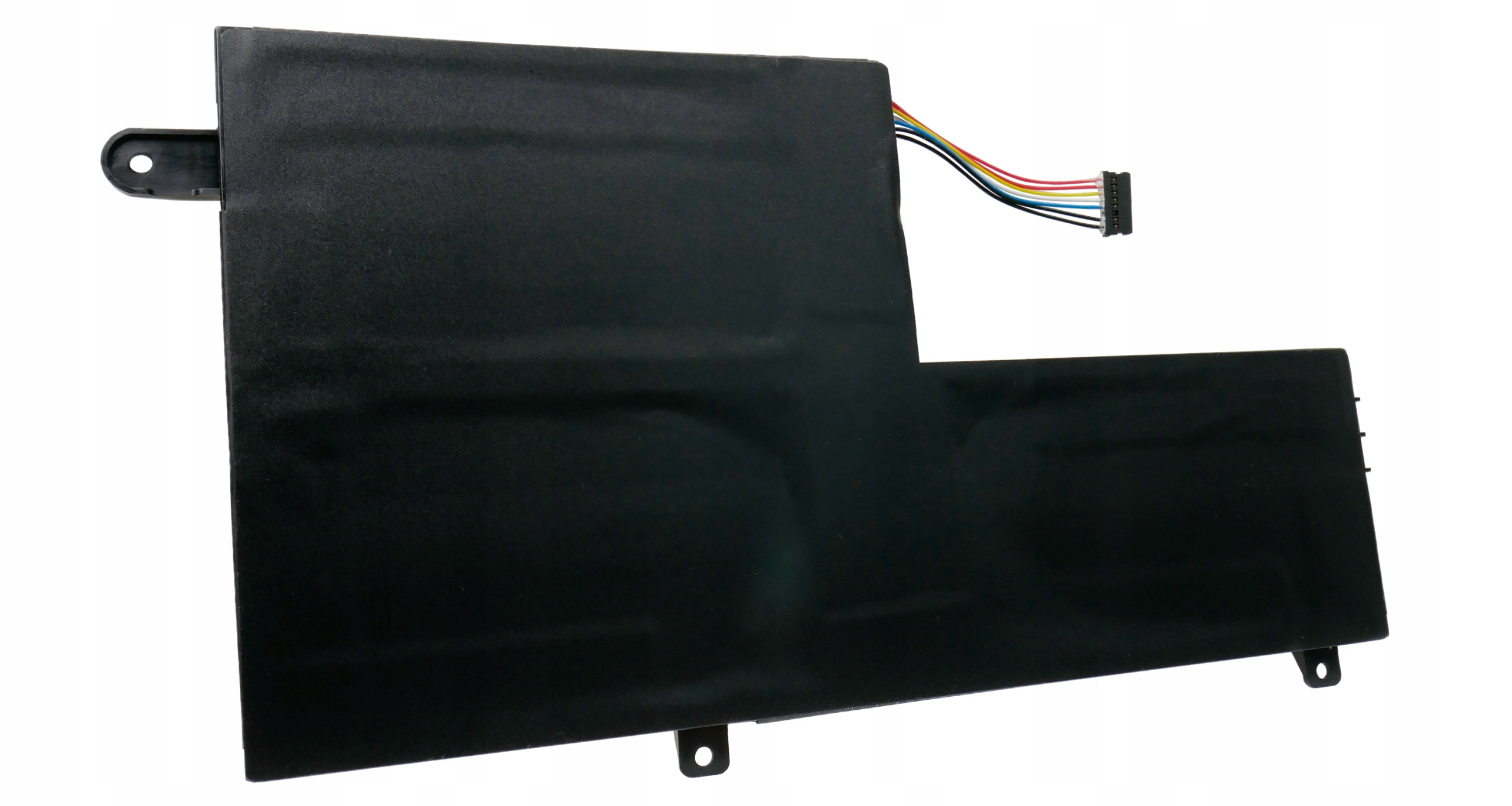 Czarna bateria do laptopa z kolorowymi przewodami i złączem