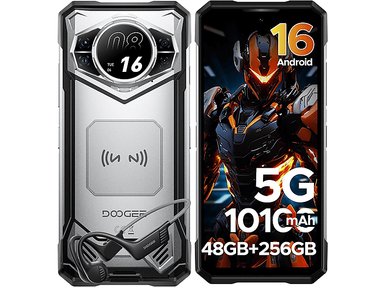 DOOGEE S200 VIP 5G AI 32GB 10100mAh AMOLED 256 GB Silber Dual SIM