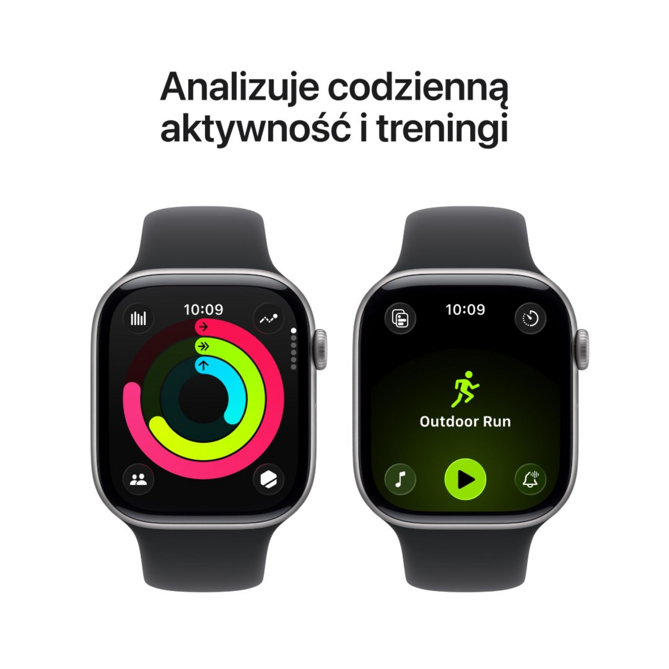 Due Apple Watch mostrano app di attività e allenamento.
