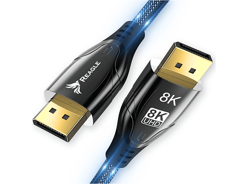 REAGLE DisplayPort Kabel 3M DP 1.4 4K@144Hz DisplayPort Kabel, Schwarz ...
