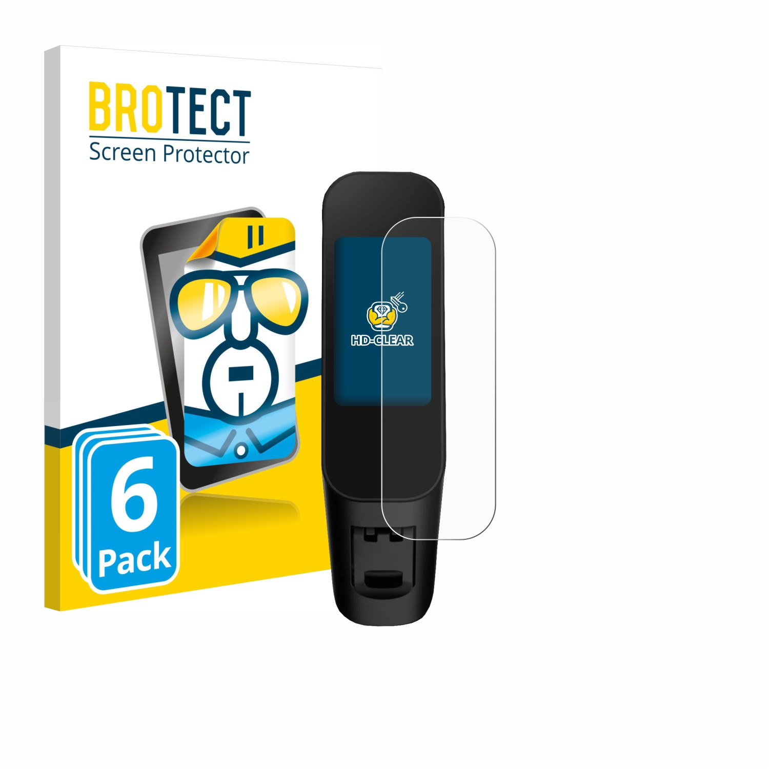 BROTECT Displayschutzfolie, 6er Pack, für ein schwarzes Fitnessarmband.