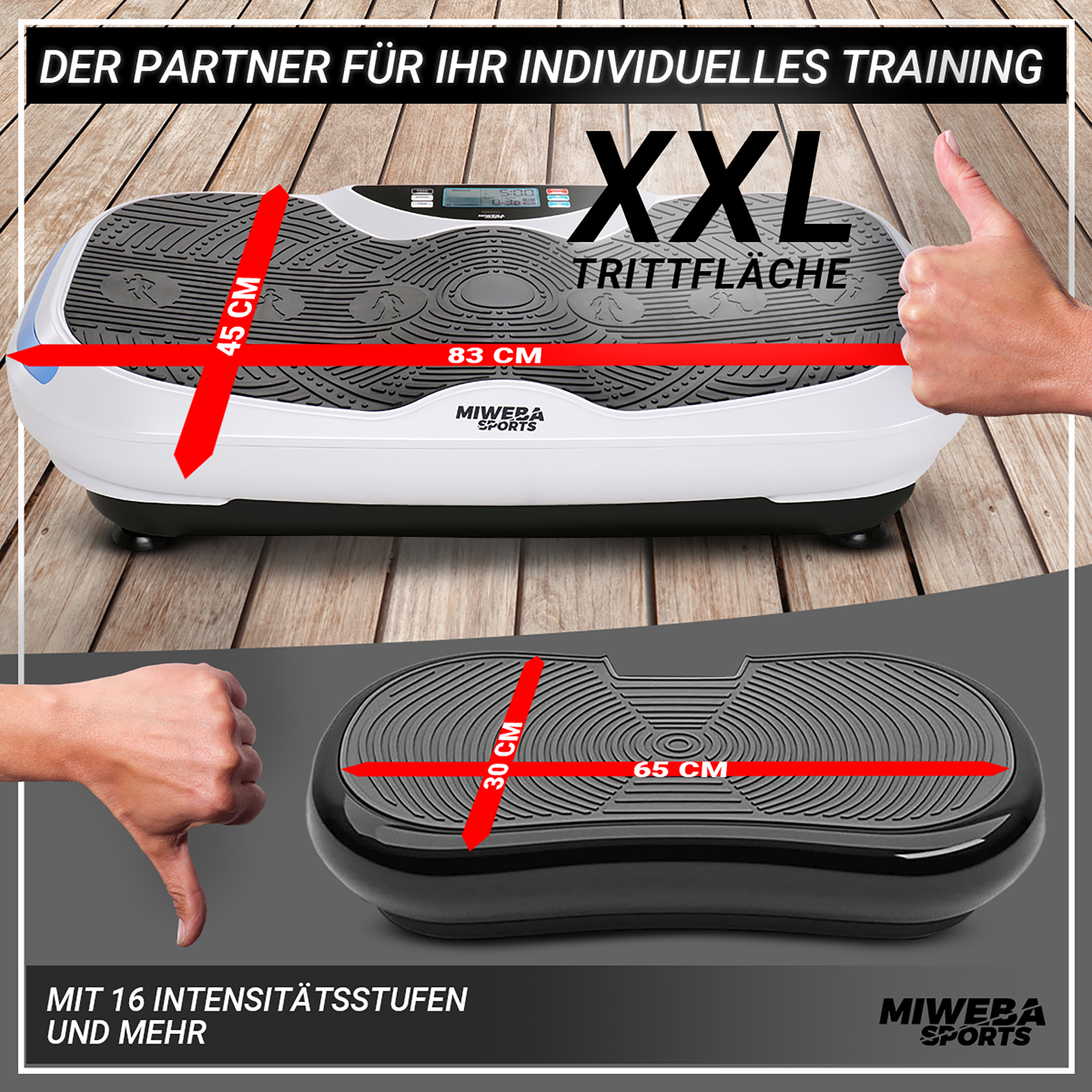 MIWEBA SPORTS MV300 4D | Vibrationsplatte, Schwarz | SATURN