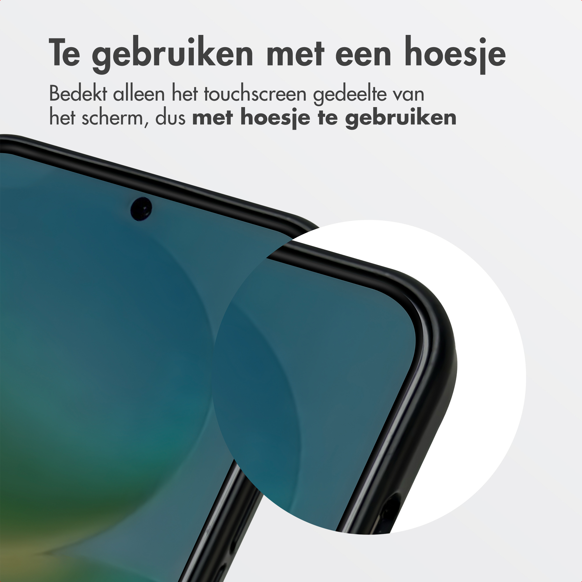Gros plan d'un protecteur d'écran de téléphone couvrant uniquement la zone tactile.