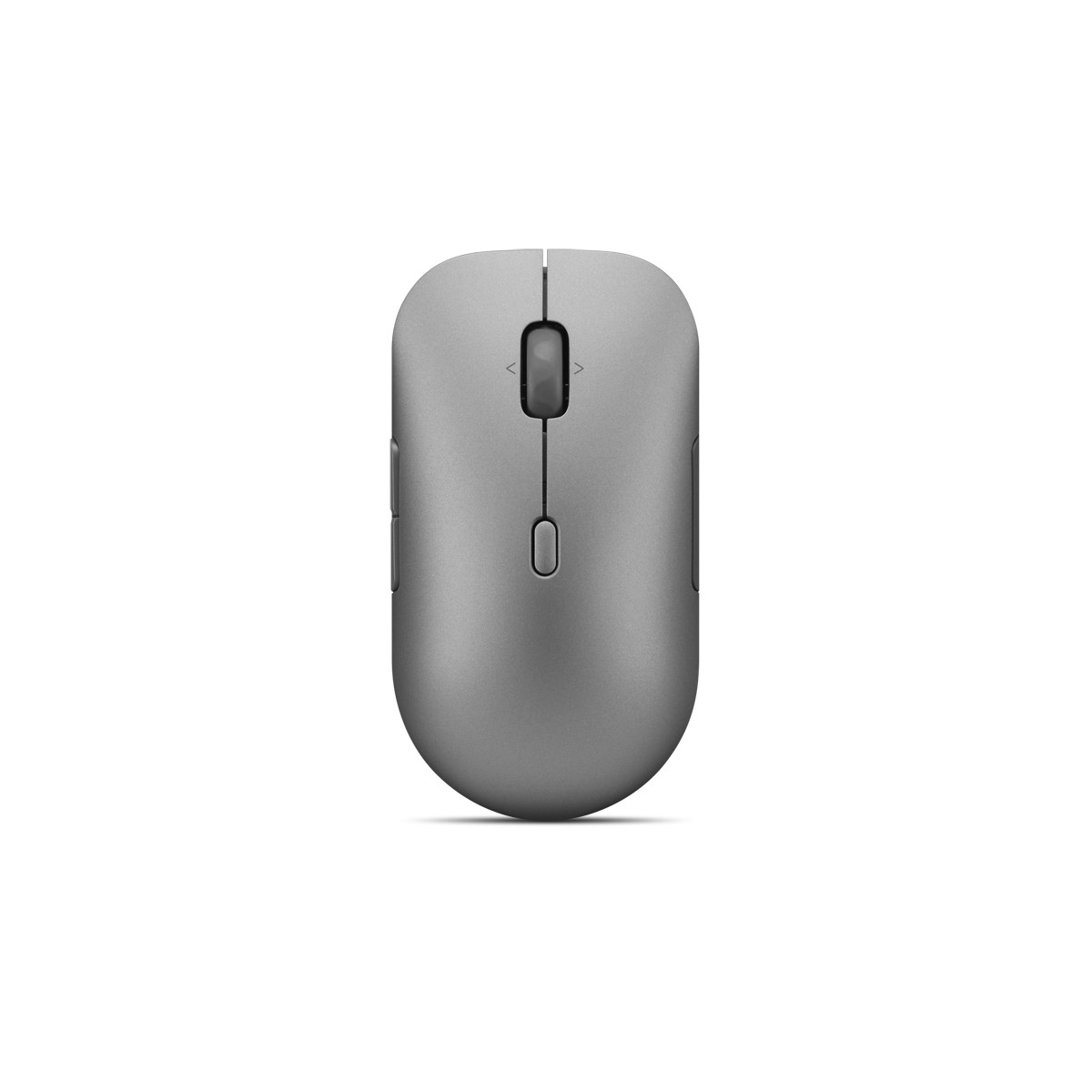 Szara mysz komputerowa z kółkiem przewijania i dwoma przyciskami.