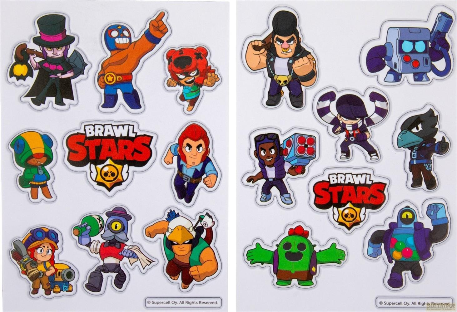 Eine Collage von Brawl Stars Charakteren in verschiedenen Posen, einige mit Waffen.