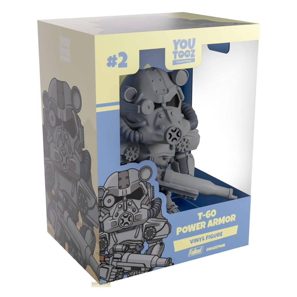 Graue T-60 Power Armor Vinylfigur von YouTooz im Fallout-Design.