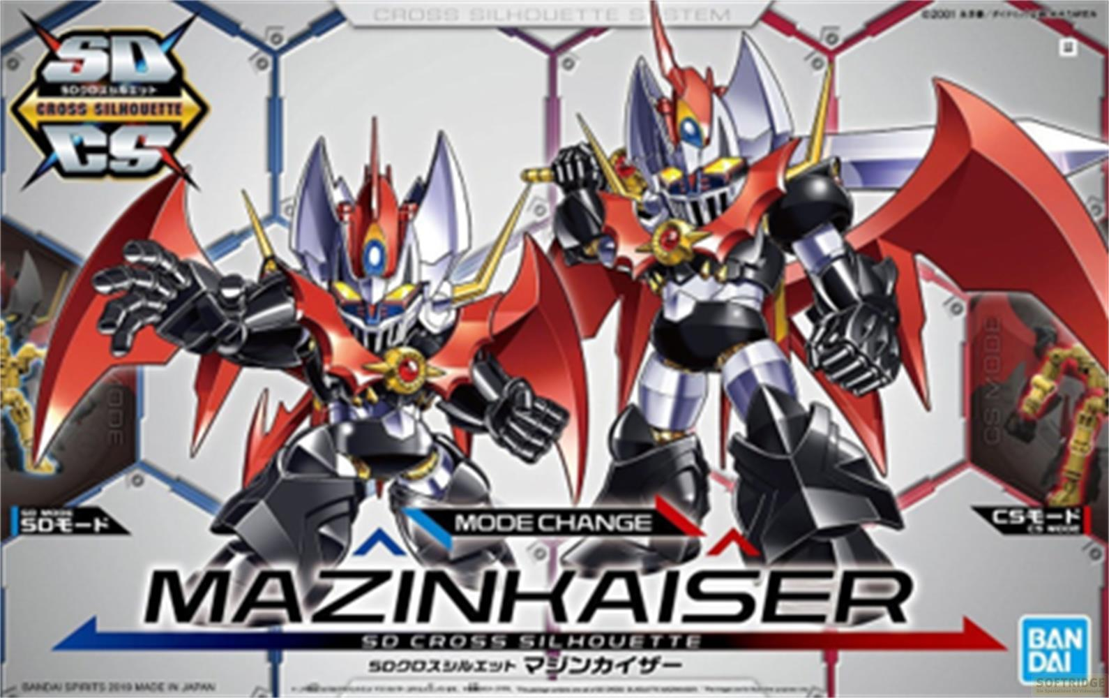 Zwei Mazinkaiser-Roboter in SD-Optik, einer mit Schwert, der andere mit ausgestreckter Hand.