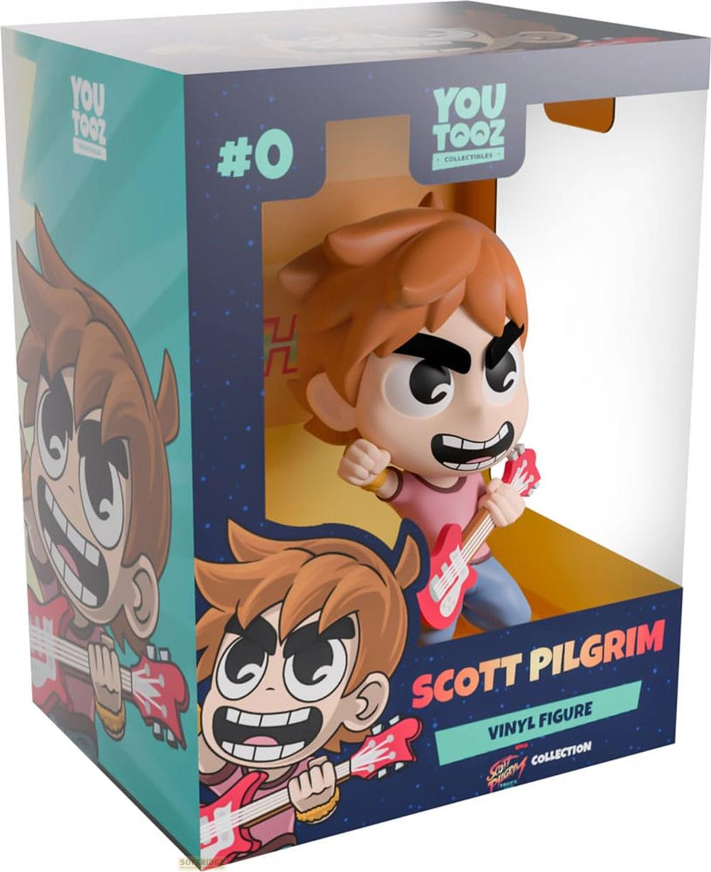 Scott Pilgrim Vinyl Figur in OVP, spielt Gitarre, mit Comic-Design.