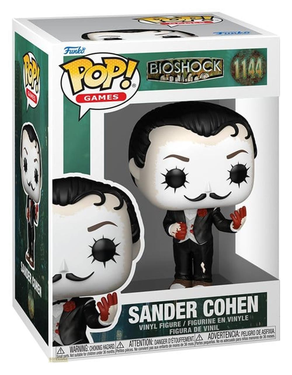 Funko Pop! Vinyl Figur von Sander Cohen aus Bioshock in schwarzem Anzug.