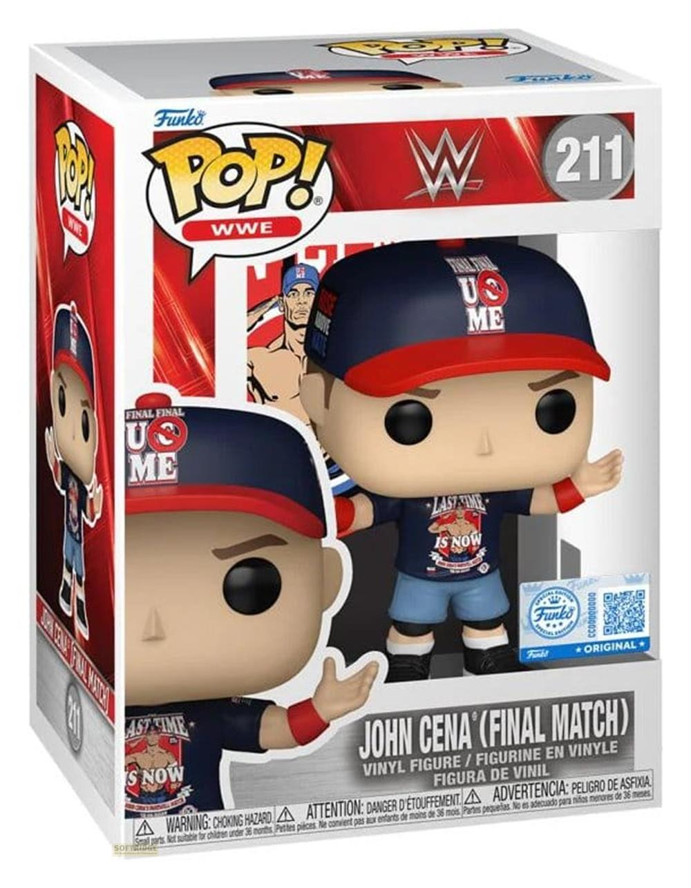 Funko Pop John Cena Vinylfigur in WWE-Verpackung mit der Nummer 211.