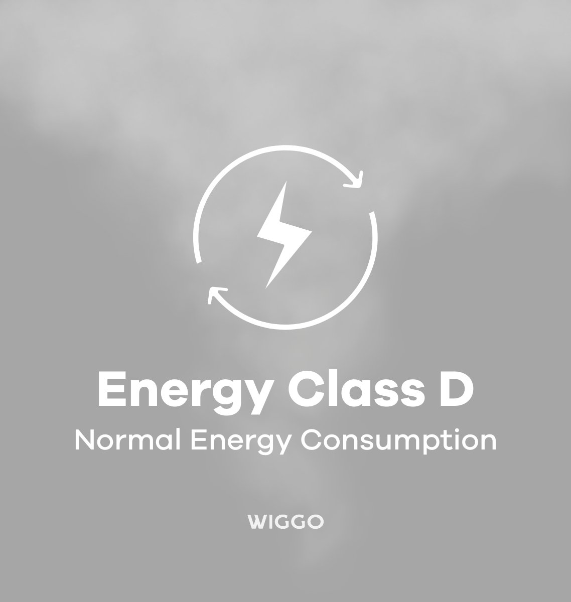 Classe énergétique D: Consommation normale, avec icône d'éclair.
