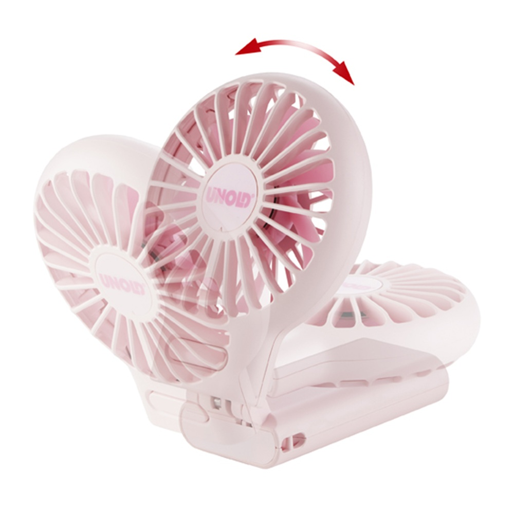 Zwei rosa Ventilatoren, die sich drehen, mit roten Pfeilen, die die Bewegung anzeigen.