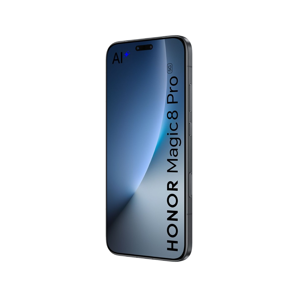 Szary smartfon Honor Magic 8 Pro z 5G na białym tle.