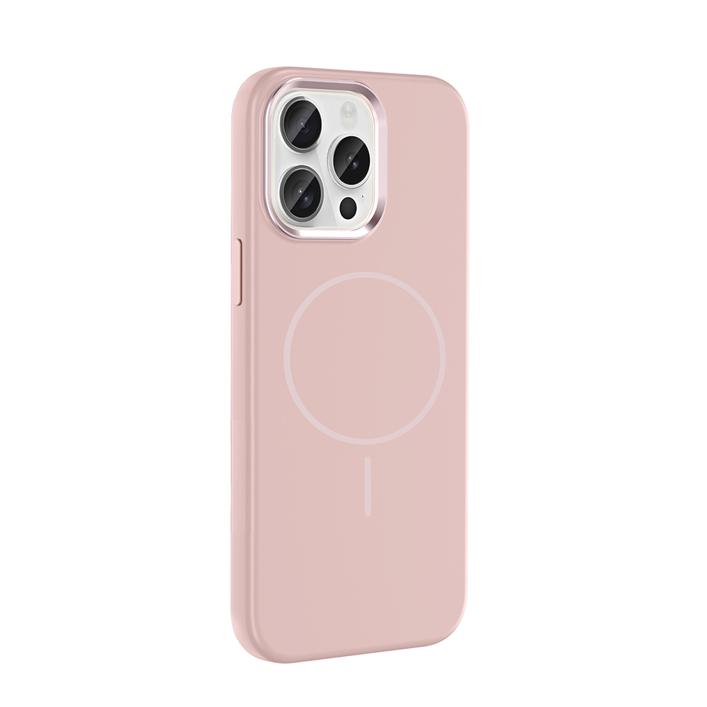 GPACK iPhone 15 Pro Max Uyumlu Edi Silikon M-Safe Şarj Özellikli Telefon Kılıfı Rose Gold