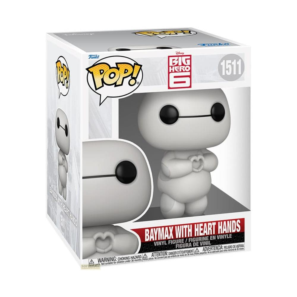 Figura de vinilo Funko Pop! de Baymax con manos de corazón, en caja.