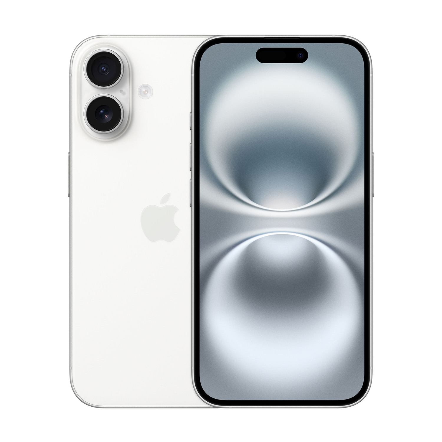Uno smartphone bianco con due fotocamere posteriori e un display.