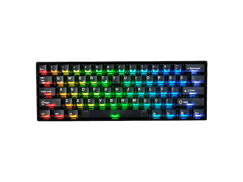 AKKO MONSGEEK FUN60 MAX Black Hall Effect Glare Manyetik Switch 8K Hz ...