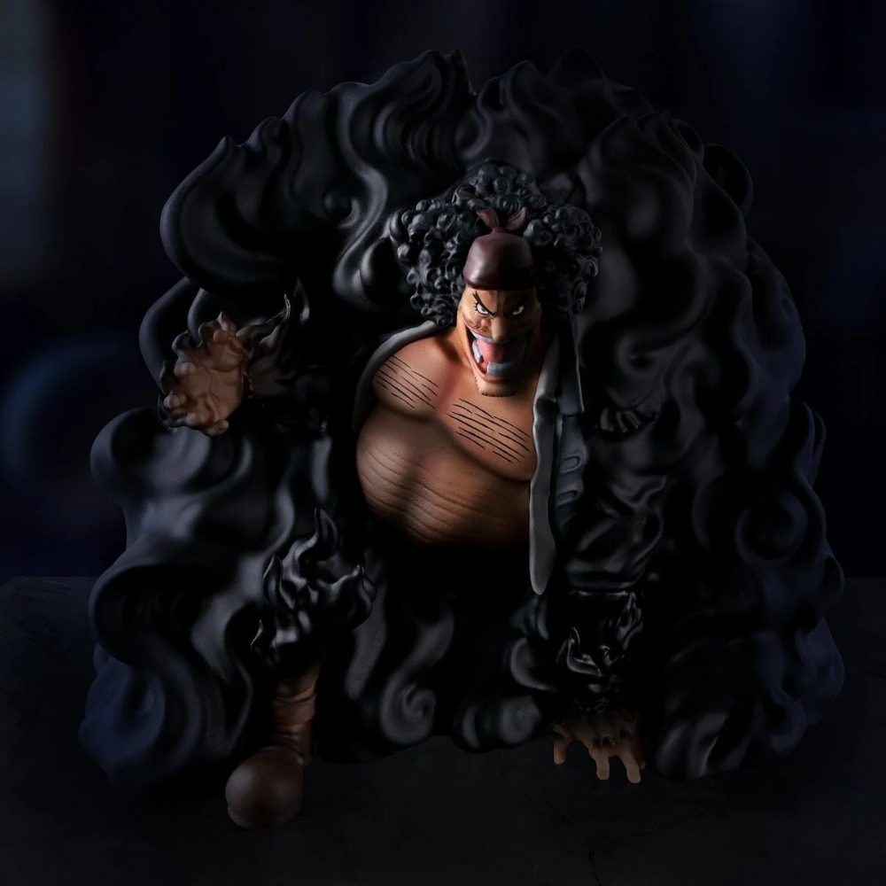 Figura di uomo con capelli ricci, circondato da nuvole di fumo nero.
