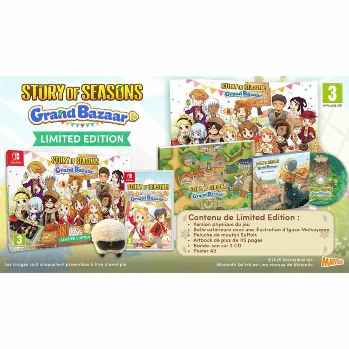 Story of Seasons: Grand Bazaar Limited Edition mit Spiel, Artbook, Soundtrack-CDs, Poster & Plüschtier.