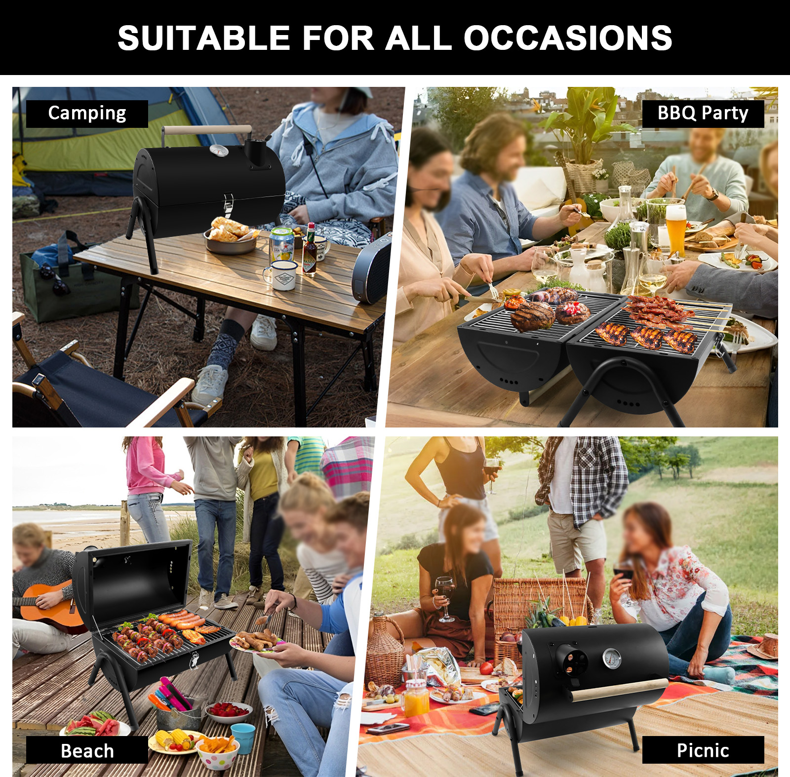Grill-Set für Camping, BBQ-Party, Strand und Picknick.