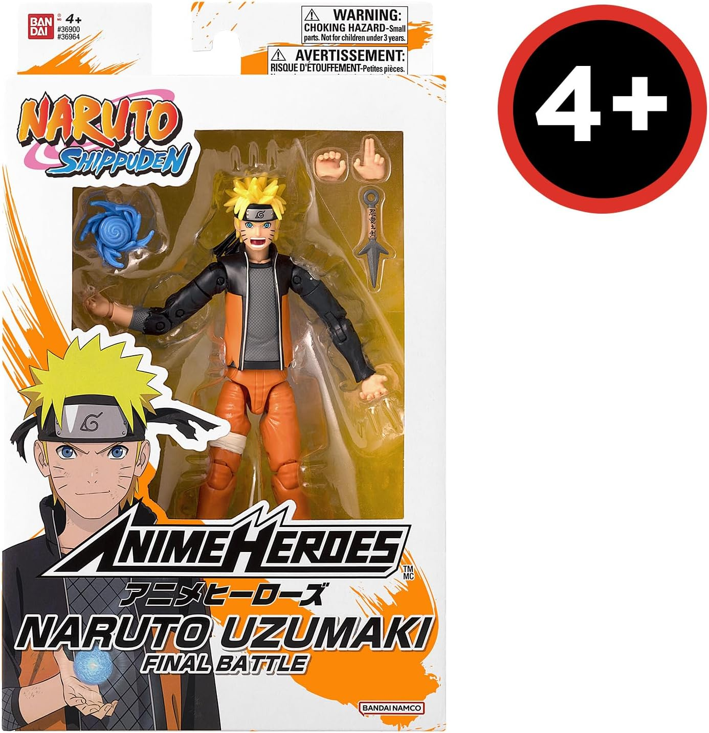 Naruto Uzumaki Actionfigur im "Final Battle"-Look mit Zubehörteilen.