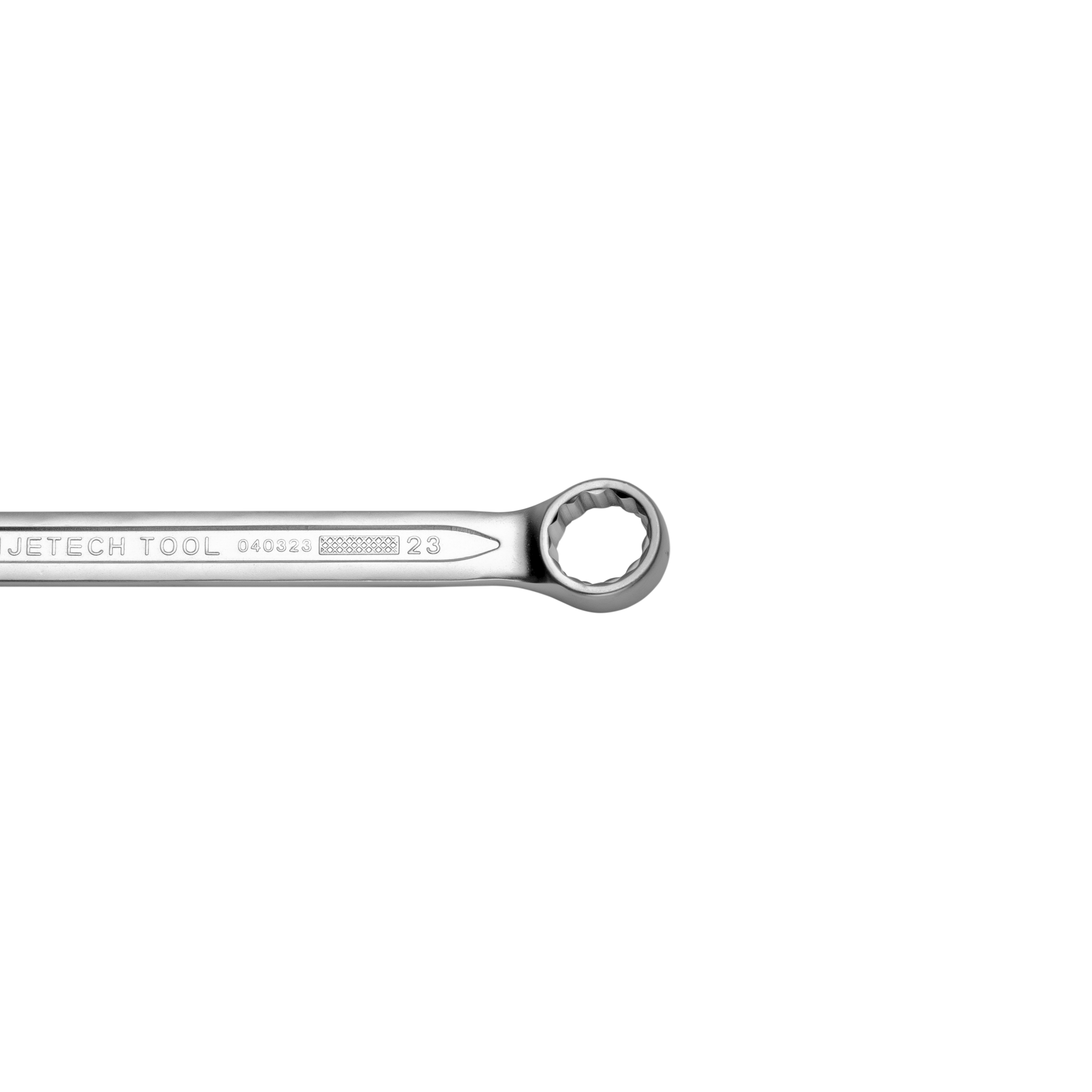 Una chiave inglese argentata con JETech TOOL 040323 23 stampato.