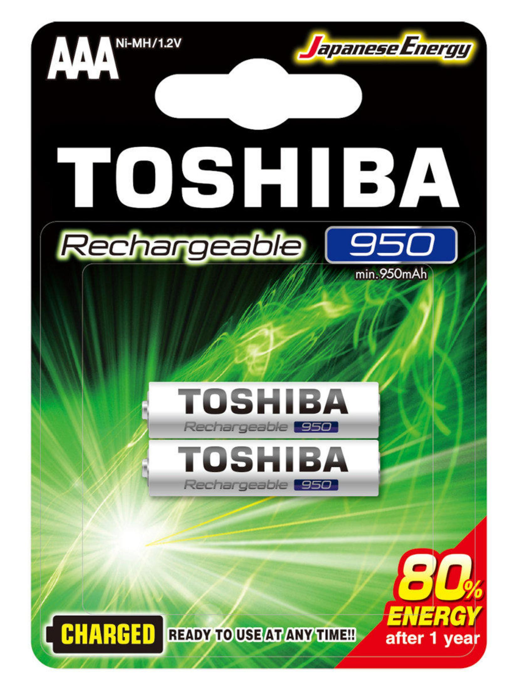 Baterie Toshiba AAA Ni-MH 1.2V, 950mAh, opakowanie 2 szt., naładowane.