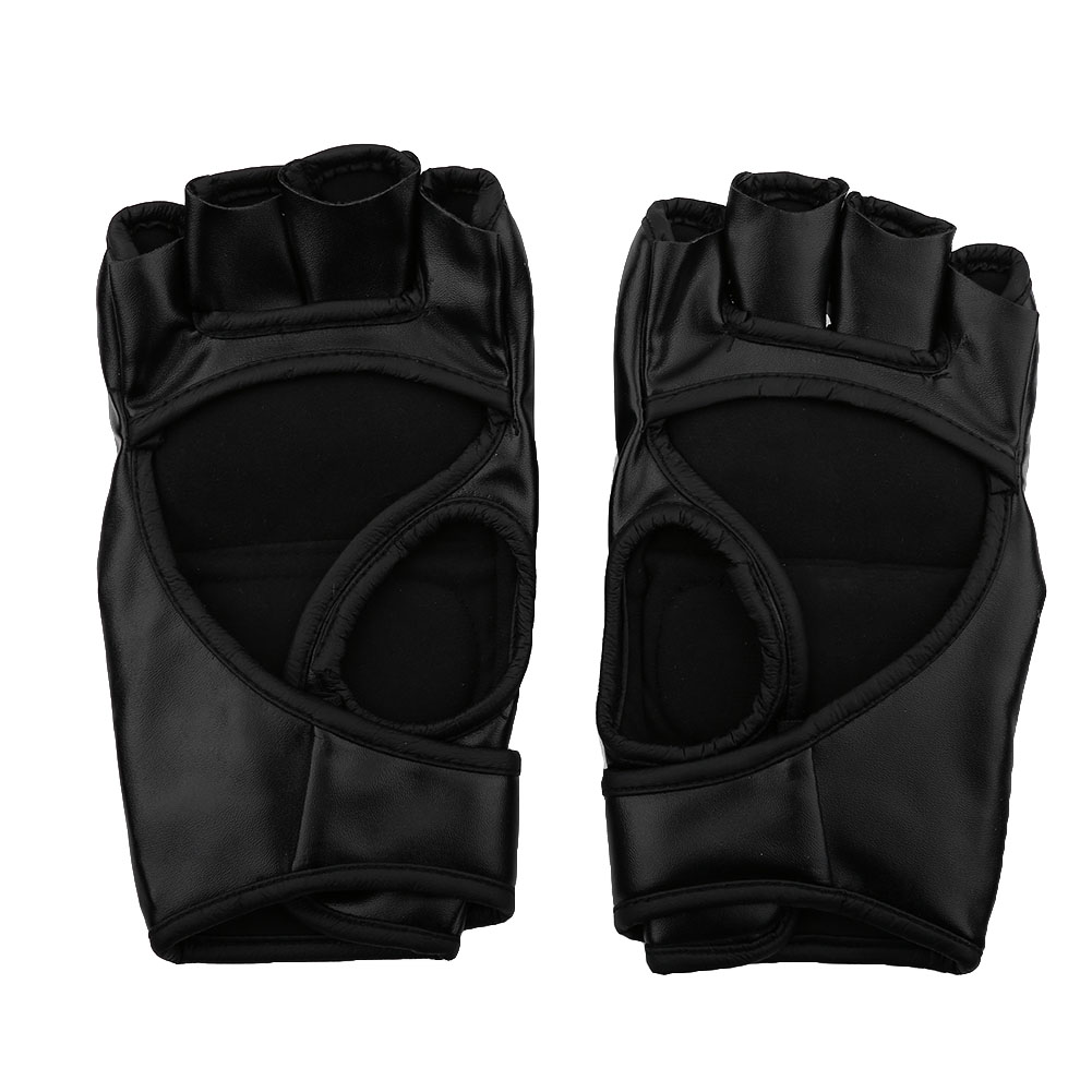 Ein Paar schwarze Fingerhandschuhe aus Leder liegen nebeneinander.